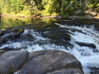 water rushing through the river