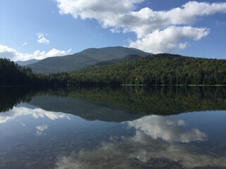 Fototapeta na wymiar reflections of clouds in lake