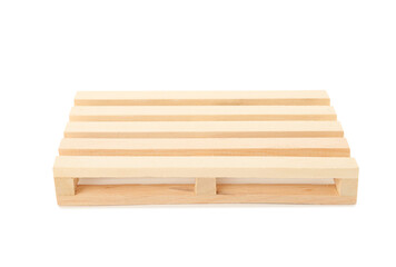 One small wooden pallet isolated on white