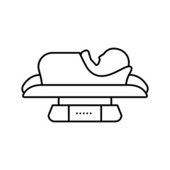 baby weight scale tool line icon vector illustration