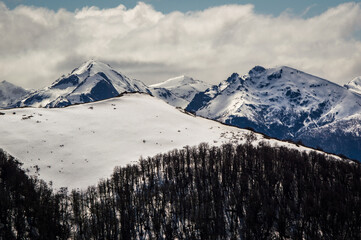 snow covered mountains