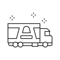 truck transportation candy line icon vector illustration