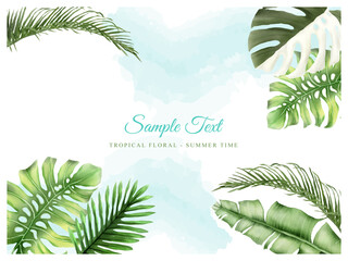 Beautiful background tropical leaves design