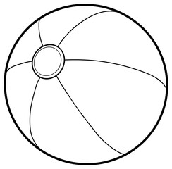 Beach ball isolated on white coloring book