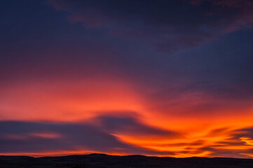 Fototapeta na wymiar Sunrise over Laramie Range; Laramie, Wyoming