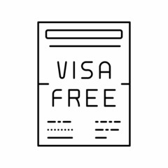 visa-free regime line icon vector illustration