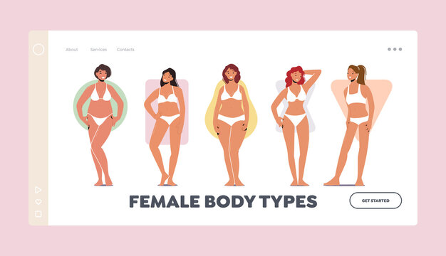 Different women's figures. Three female body types: pear