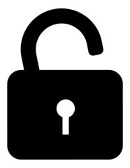Unlock Flat Icon Isolated On White Background