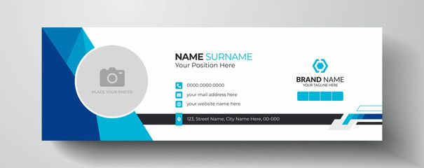 Modern and abstract corporate company email signature or email footer template