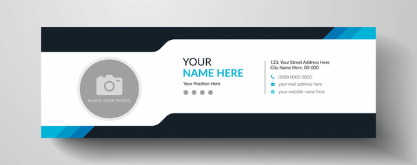 Clean and simple email signature template or email footer and personal social media cover page design