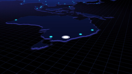 Global connectivity from Canberra, Australia to other major cities around the world. Technology and network connection, trading and traveling concept. World map element furnished by NASA