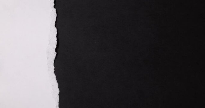 Half of the sheet was torn from white paper.