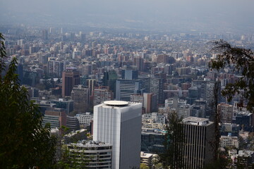 Fototapeta na wymiar City Santiago de Chile Top of the rock View travel 