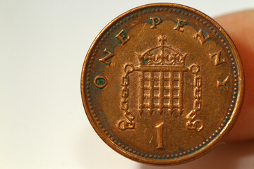 Close up of one penny