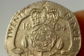 Close up of Twenty Pence