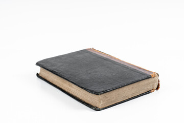 Worn leather book Cover isolated on white