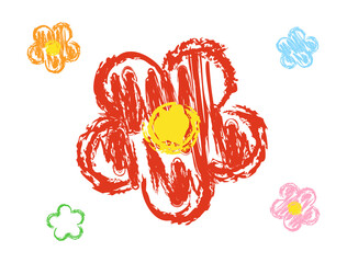 落書き風の花のイラスト