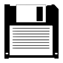 3.5 vector floppy disk for retro computer simple icon isolated on white background