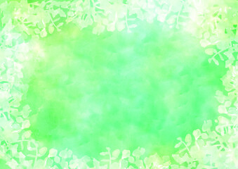 Fototapeta na wymiar 新緑と木漏れ日をイメージした水彩テクスチャの背景