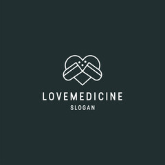 Love medicine logo icon flat design template 