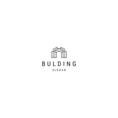 Building line logo icon design template