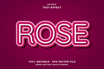 Rose Pink Neon Editable Text Effect