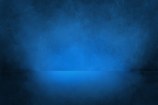black and blue product background, spotlight on stage wall and floor, mockup product display, blank mock up ad in 3d