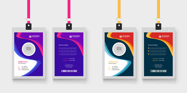Elegant and colorful id card design  |  multicolor identity design for your company employee