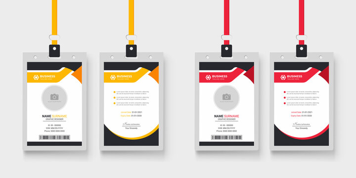 Clean and simple employee id card template with color variation