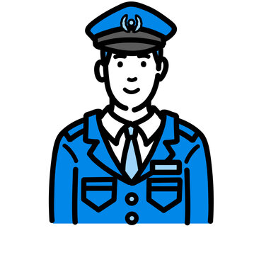 recommend clip art: 笑顔の警察官の男性
                    