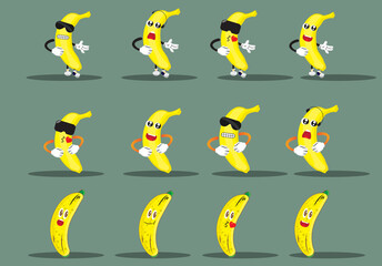 banana fruit logo vector icon, vitamin-rich food, design illustration
