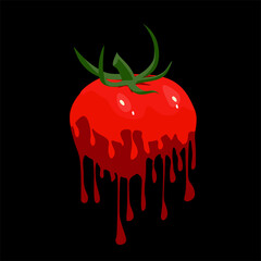 tomato on artline for illustration and image