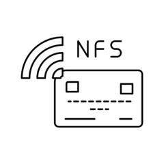 contactless nfc system card line icon vector illustration