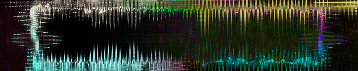 Fototapeta premium Abstract glitch art border background.