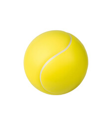 A large yellow tennis ball isolated on a white background.