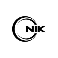 NIK letter logo design with white background in illustrator, vector logo modern alphabet font overlap style. calligraphy designs for logo, Poster, Invitation, etc. - obrazy, fototapety, plakaty