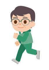 ジョギングする男性