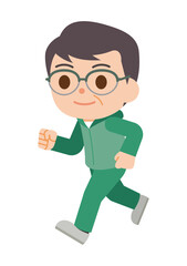 ジョギングする男性