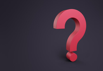 Red question mark. 3d render. Help sign