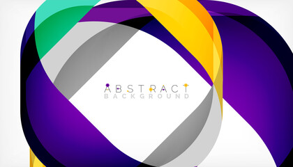 Abstract square shape with overlapping waves, minimal geometric background. Vector Illustration For Wallpaper, Banner, Background, Landing Page