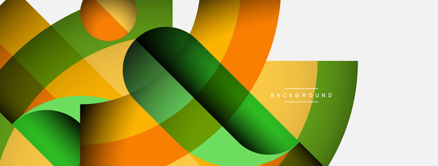 Obraz premium Geometric abstract background. Round shapes, circles, lines composition for wallpaper banner background or landing page