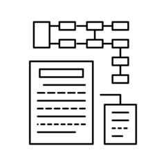 planning and reporting line icon vector illustration