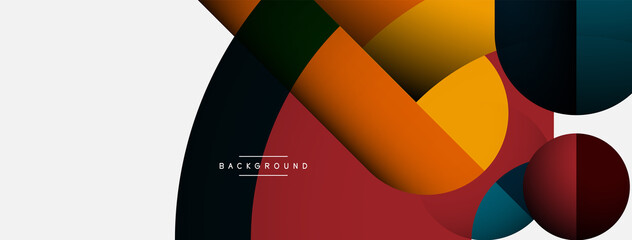 Obraz premium Geometric abstract background. Round shapes, circles, lines composition for wallpaper banner background or landing page