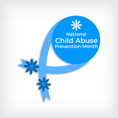 Fototapeta na wymiar Child Abuse Prevention Month in April for Children protection in the United States. Safety month template for background, banner, illustration, card, poster vector.