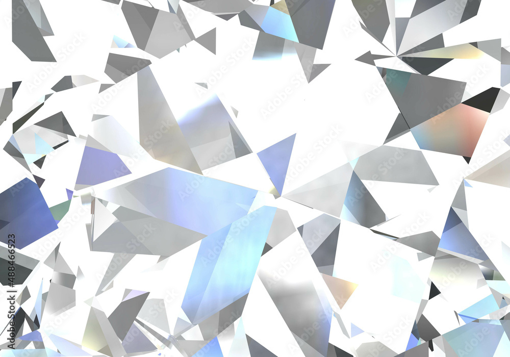 Wall mural Realistic diamond texture close up, 3D illustration. 3D rendering