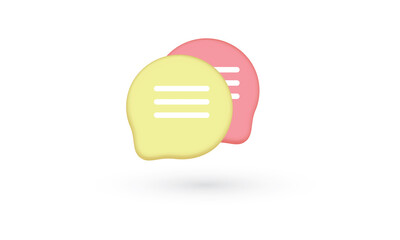 Minimal yellow and pink chat bubbles, Social media messages