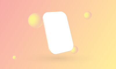 Cartoon smartphone, Mobile phone mockup, Template replacement