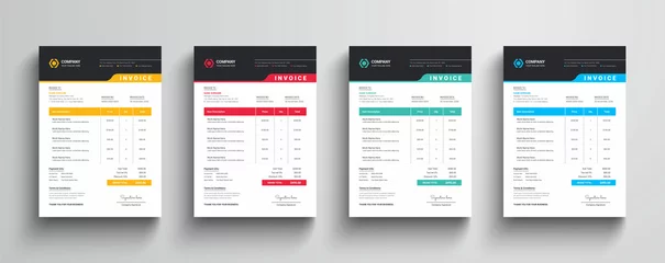 Fotobehang Modern and creative corporate company invoice template     Invoice design with color variation theme © Pixabee