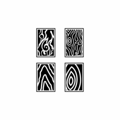 Wooden line logo. Bundle of tree groove motifs, carvings, curves and others