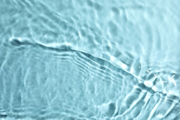 Closeup view of water with rippled surface on turquoise background